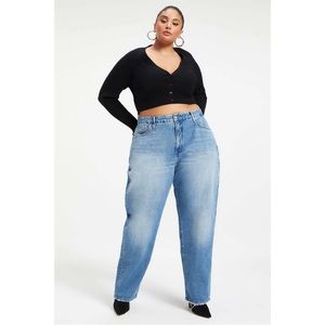 Good American Classic Light Wash Straight-Leg Jeans